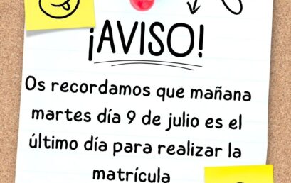 Último día para matricularse