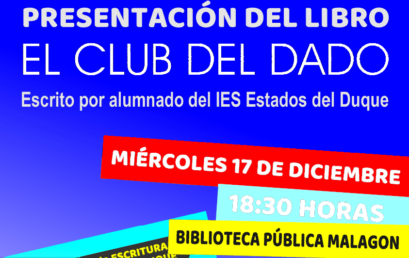 Presentación libro EL CLUB DEL DADO – Miércoles 17 diciembre en la Biblioteca pública de Malagón